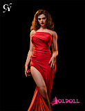 TOP-CYDOLL 176cm Eカップ Beatriceヘッド 高級シリコン製  セクシーラブドール 艶やかな赤ドレスの欧米風リアルダッチワイフ