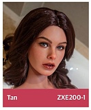 ZELEX 即納品トルソー SLEシリーズ ZXE218_W2ヘッド+ZX117Eボディ シリコン製 欧米系セクシー上半身ドール 紫レース下着を着たルソー人形