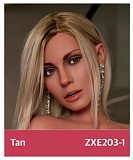 ZELEX 即納品トルソー SLEシリーズ ZXE218_W2ヘッド+ZX117Eボディ シリコン製 欧米系セクシー上半身ドール 紫レース下着を着たルソー人形