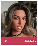 ZELEX 即納品トルソー SLEシリーズ ZXE218_W2ヘッド+ZX117Eボディ シリコン製 欧米系セクシー上半身ドール 紫レース下着を着たルソー人形