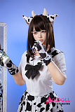 Irontechdoll T158cm Eカップボディ T3ヘッド シリコンラブドール キュートな牛柄ビキニのダッチワイフ