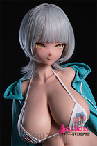 BC DOLL トルソードール 101cm Jカップ 20.5kg ヘッドO03 Lumina 卢米娜 シリコン製 アニメ風セクシー上半身ドール 銀髪グラマラス美人人形