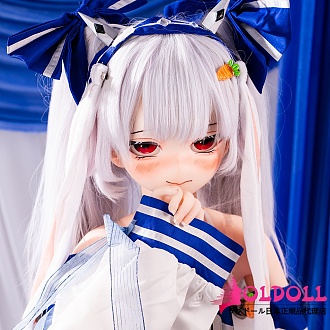 JSL DOLL 136cm 兔兔（tutu）ヘッド 白い髪と深紅の瞳の理想的なアニメ系ドール 小柄で華奢なろり系キャラクター人形 ソフトビニールヘッド+tpeボディ 宣伝画像と同じ制服も付属