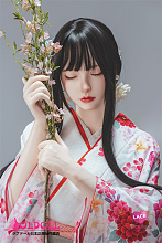 【お客様の撮影写真】LACE DOLL 163cm Hカップ 晚冰（wanbing）瞑り目ラブドール ROS口開閉機能付き フルシリコン製 花柄着物美人人形