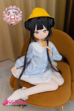 羊角社doll 141cm AAカップ B06妃咲Kisakiヘッド 手描きメイク ソフトビニール製ヘッド+S-TPE製ボディ 黄色い帽子をかぶった可愛いアニメドール