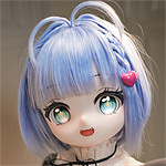 MW Girl(魔物姫) アニメドール 小姆（xiaomu)ヘッド 宣伝画像はシリコン製85cmバスト小ボディ 淡いブルーのショートボブの可愛いフィギュア 宣伝画像と同じ制服も付属