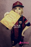 [お客様撮影写真] JYDOLL 132cm バスト平 ＃151ヘッド TPE製ドール サッカー衣装に着せる可愛いロリータドール
