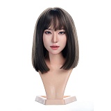 Real lady 150cm Eカップ R10-ROS MAXヘッド フルシリコン製 白いタンクトップとピンクのローブ姿の清楚系美人ドール