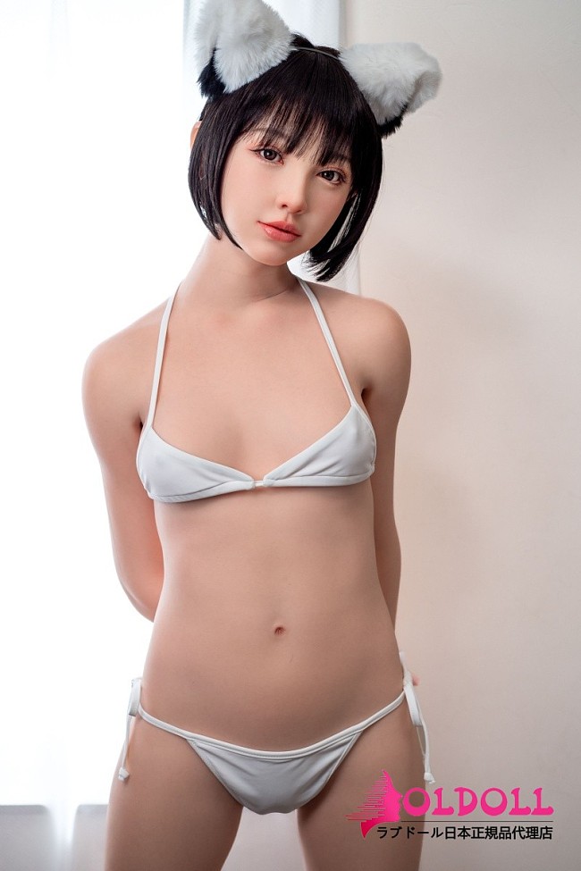 J cute シームレスドール 153cm Bカップ+AGE01咲良（さくら）ヘッド 白いビキニと猫耳の貧乳かわいい美少女リアルドール