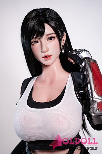 FUDOLL 162cm Gカップ 張銀熙（Zhang Yinxi）ヘッド メイク② フルシリコン製 ティファ風コスプレ 巨乳美人 等身大リアルドール