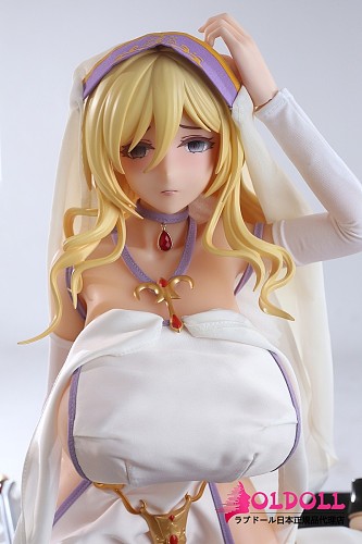【先行予約、6月発送予定】Otaku Doll 剣の乙女 65cm 3kg Puヘッド+シリコンボディ アニメ巨乳スタイル 白い法袍の金髪美少女ドール