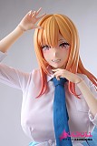 【先行予約、6月発送予定】Otaku Doll 喜多川 海夢 65cm 3kg Puヘッド+シリコンボディ 白シャツとブルー超ミニスカートのアニメcosplay美少女ドール