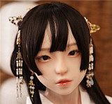 Art-doll 最新作160cm Aカップ 安室奈美ヘッド 軽量化シリコンドール 黒紫ワンピースの美少女リアルドール