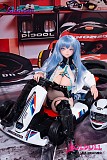
ブルーヘアのアニメラブドール レーシングスーツコスプレ
