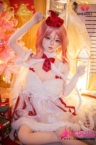 SHEDOLL 东笙(dongsheng) 2.0ヘッド 148cm Cカップ 宣伝画像tpeボディ+シリコンヘッド ホワイト×レッドのクリスマス風コスチュームの可愛い娘 アダルトラブドール