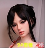 Art-doll (Novaシリーズ) 158cm Cカップ 梓桤（Ziqi）ヘッド nova素材ボディ+シリコンヘッド ros口開閉機能付き 褐色ラブドール 黒オフショルダートップスと黒ストッキングの欧米風ラブドール
