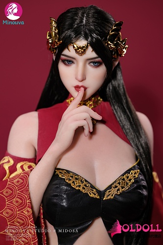 Minouva Doll 75cmボディ 美杜莎（meidusha）ヘッド フルシリコンドール ブラック×レッドの中華風コスチュームのセクシーフィギュア