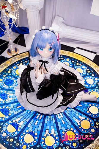 【宣伝画像と同じ衣装付き】XYGO 141cm Cカップ R02ヘッド レム シリコン頭+tpeボディ｜ メイドドール ブルーヘア美少女アニメラブドール