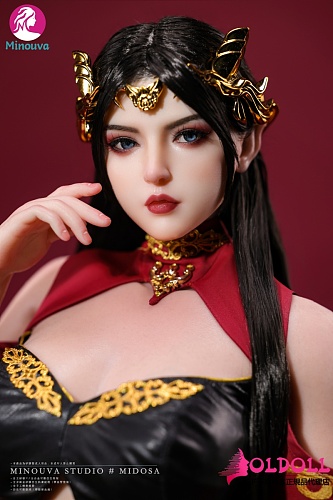 Minouva Doll 75cmボディ 美杜莎（meidusha）ヘッド フルシリコンドール ブラック×レッドの中華風コスチュームのセクシーフィギュア