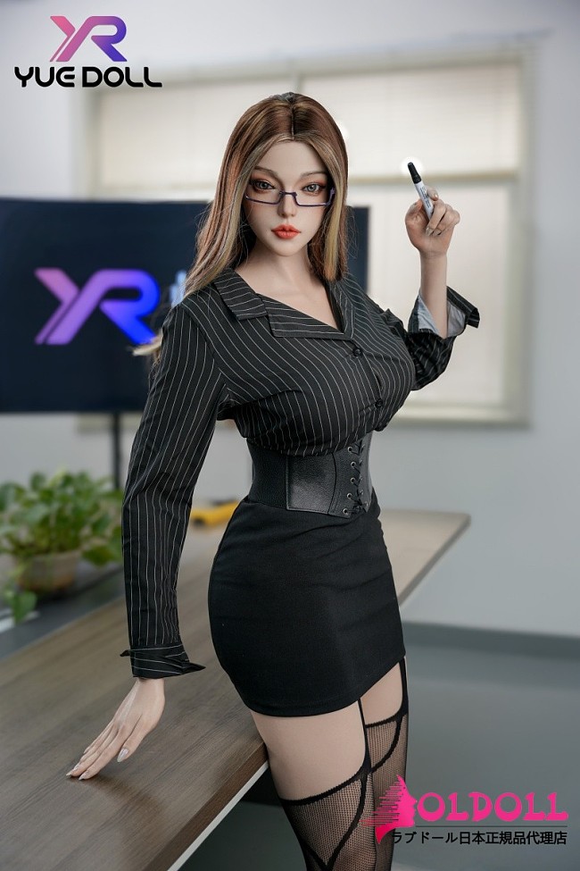 YUEdoll シームレスドール 172cm Gカップ ヘッド 潘妮(panni) 眼鏡OLスタイル 黒シャツ黒ストッキングの超乳ラブドール