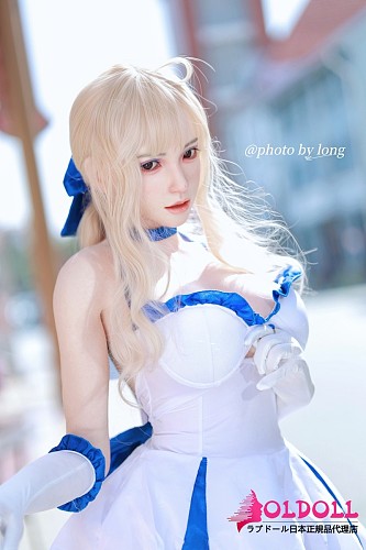 【お客様の撮影写真】Irontechdoll（oriental東方シリーズ）161cm Fカップ S32ヘッド saberコスプレの金髪アホ毛巨乳アニメ ラブドール