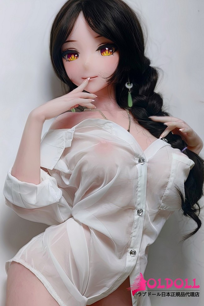 ElsaBabe アニメドール 140cm AHR019 水田新奈 Mizuta Nina 材質選択可能 白シャツ姿の黒髪巨乳ラブドール 等身大アニメスタイル