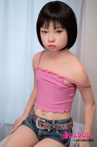 J cute 128cm バスト平+AGB35 楓(かえで)ヘッド シリコンドール 貧乳ドール ピンクタンクトップ姿の小柄ラブドール