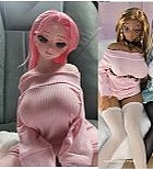 Mini Doll ミニドール  60cm（60P）#镜音（jingyin）ちゃん 二次元アニメドール ソフトビニール製ヘッド+シリコン製ボディ 巨乳女性素体 ホール付きフィギュア