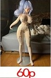 Mini Doll ミニドール  60cm（60P）#镜音（jingyin）ちゃん 二次元アニメドール ソフトビニール製ヘッド+シリコン製ボディ 巨乳女性素体 ホール付きフィギュア
