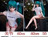 Mini Doll ミニドール  60cm（60P）#镜音（jingyin）ちゃん 二次元アニメドール ソフトビニール製ヘッド+シリコン製ボディ 巨乳女性素体 ホール付きフィギュア