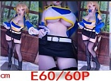 Mini Doll ミニドール  60cm（60P）#镜音（jingyin）ちゃん 二次元アニメドール ソフトビニール製ヘッド+シリコン製ボディ 巨乳女性素体 ホール付きフィギュア
