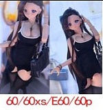 Mini Doll ミニドール  60cm（60P）#镜音（jingyin）ちゃん 二次元アニメドール ソフトビニール製ヘッド+シリコン製ボディ 巨乳女性素体 ホール付きフィギュア