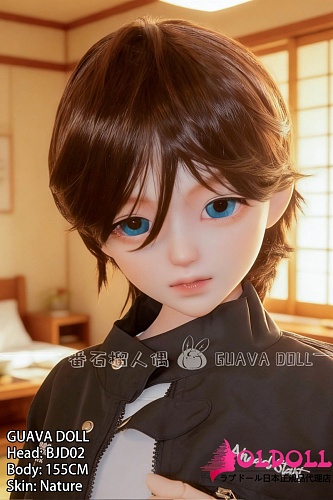 guavadoll（グアバ）番石榴 男性ボディ155cmバスト平ら BJD02ヘッド  ソフトビニール（PVC）ヘッドとボディ 1：1 等身大アニメ系ドール 癒し少年風男性フィギュア