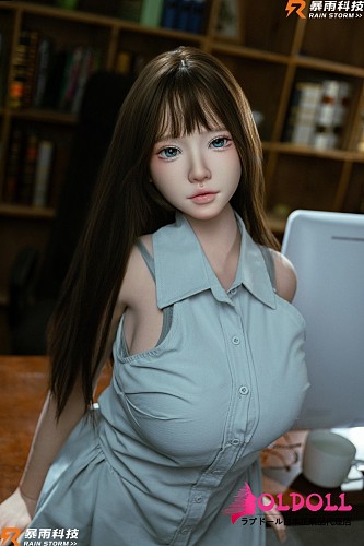 Real girl｜RainStorm doll別注品 153cm Iカップ 猫 ねこヘッド 清楚系ラブドールライトグリーンノースリーブワンピース 巨乳ラブドール