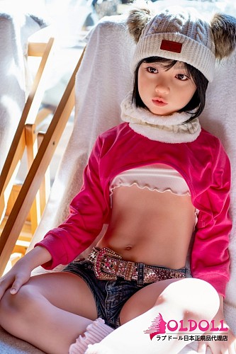 J cute 128cm バスト平 AGB08衣音（yiyin） シリコン製 清楚系ラブドール クマ耳帽子×ピンクホワイトトップス 貧乳ドール 可愛いミニボディ