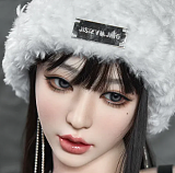 Irontechdoll 165cm Gカップ S27ヘッド フルシリコン製ラブドール ROS口開閉機能付き ホワイトファーの欧米風ドール 巨乳ラブドール