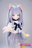 等身大ドール 猫耳コス 透け紫スカート 可愛いデザイン
