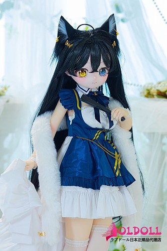 MW Girl(魔物姫) アニメドール 千叶(qianye)ソフトビニールヘッド＋シリコン製バスト中ボディ ブルー×ホワイトワンピース 異色瞳猫耳美少女ラブドール