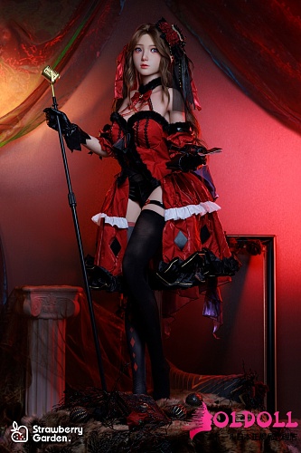 イチゴ園（Strawberry Garden） 159cm Cカップ 萌茵mengyin-メイク②ヘッド フルシリコンドール キャラクター花火のコスプレドール ステージ風コスチュームダッチワイフ