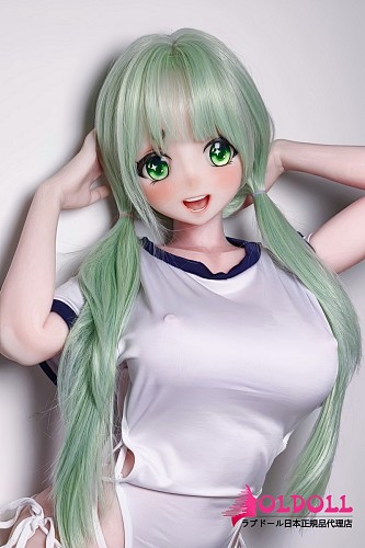 ElsaBabe アニメドール 140cm AHR021 夢乃綾野 Yumeno Ayanoヘッド 材質選択可能 美少女ラブドール グリーンツインテール×ホワイトTシャツ コーデ