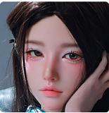 LACE DOLL 163cm Hカップ 晚冰(wanbing)メイク② ヘッド シリコン 美少女ラブドール 黒ワンピースと黒ストッキング姿の巨乳ラブドール
