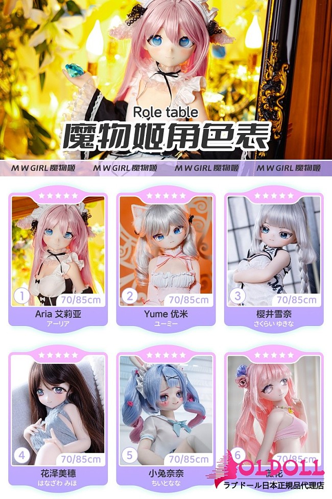 MW Girl(魔物姫) ヘッド単体 ソフトビニール頭 アニメラブドールのヘッド ボディを含めてない