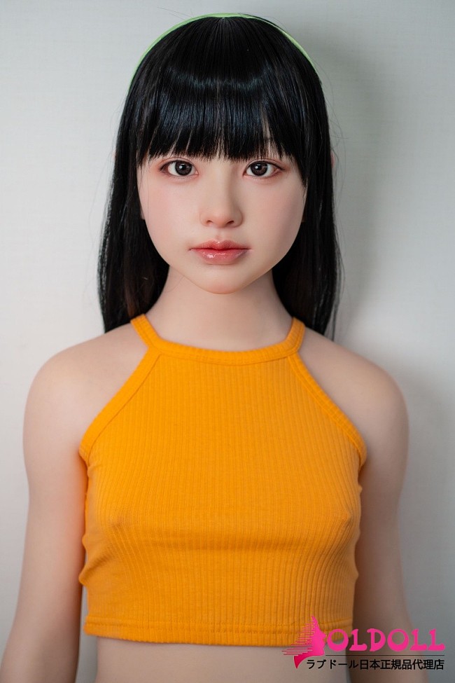 J cute ろり系シームレスドール 最新作144cm Aカップ+AGD38 遥(はるか)ヘッド ROS口開閉機付き オレンジトップスコーデ 清楚系美少女ラブドール