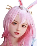 イチゴ園（Strawberry Garden） 159cm Cカップ 萌奈mengnai-メイク②ヘッド シリコン製ラブドール 艶感のあるピンクのバニースーツのバニーガールドール 制服人形