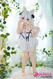 白のロングキャミワンピを着た二次元ドール
