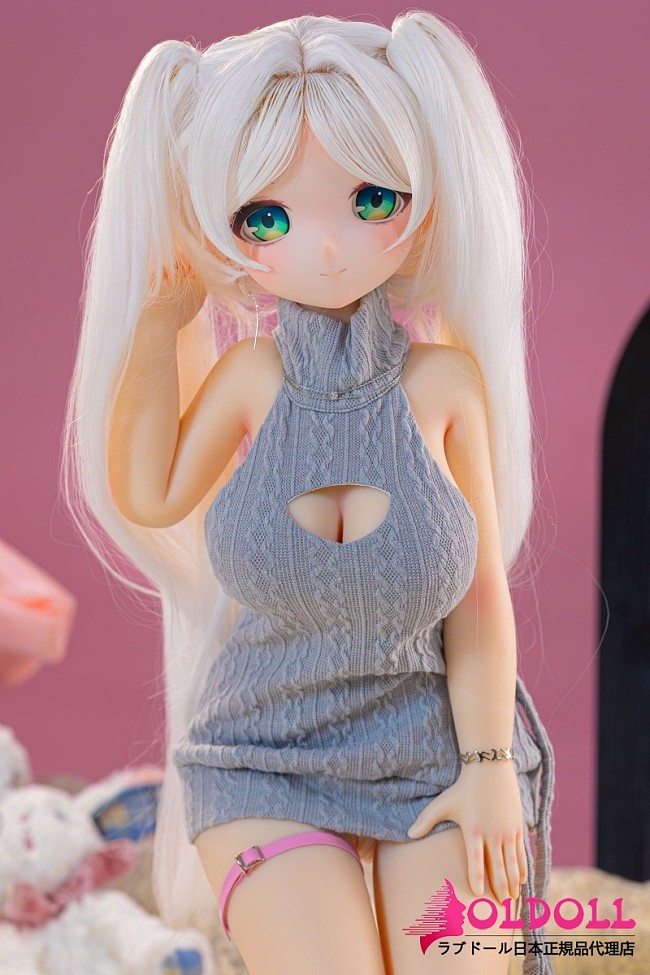 MW Girl(魔物姫) 85cmバスト大 フリーレン ソフトビニールヘッド シリコン製ボディ 銀髪ツインテール美少女 ノースリーブタートルニット アニメドール