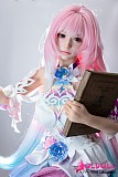 キュレネ風のピンク髪コスプレドールが幻想風ドレスをまとった巨乳ラブドール
