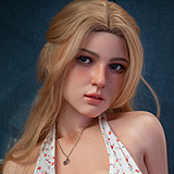 Real lady 159cm Hカップ R22 Eliaヘッド シリコン製 欧米風ドール オレンジワンピースのグラマラス美女