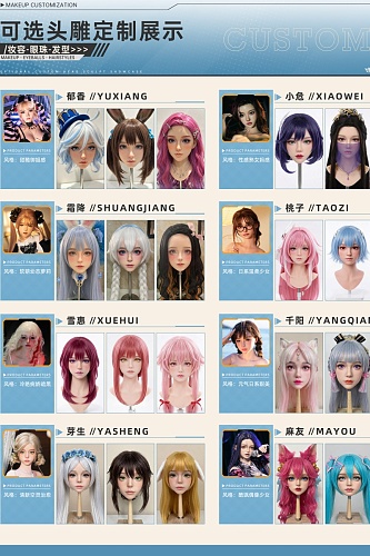 【ヘッドのオーダーメイド専用ページ ご希望のキャラクターと同じデザイン可能】YFDOLL  シリコン製等身大ヘッド リアルラブドール M16ボルトを採用