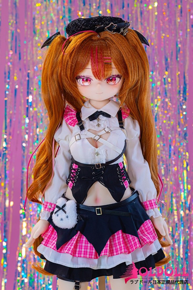 MW Girl(魔物姫) アニメドール 罗塞菈(luosaila)ソフトビニールヘッド＋シリコン製85cmバスト大ボディ 地雷系ツインテール美少女ラブドール 白シャツ×黒ピンクミニスカコーデ